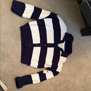 Abercrombie & Fitch Navy and White Striped Cardigan